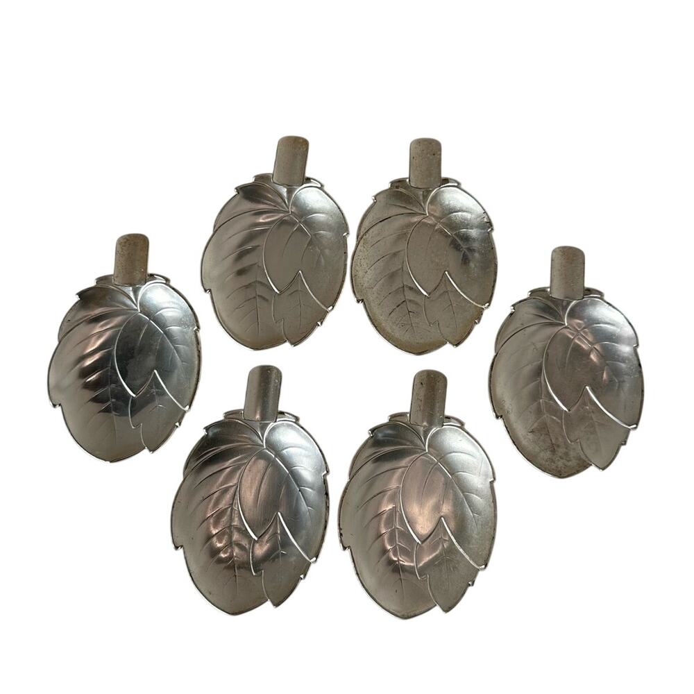 WMF Metalworks Art Nouveau Leaf Aluminum Ashtrays - Set of 6 - German